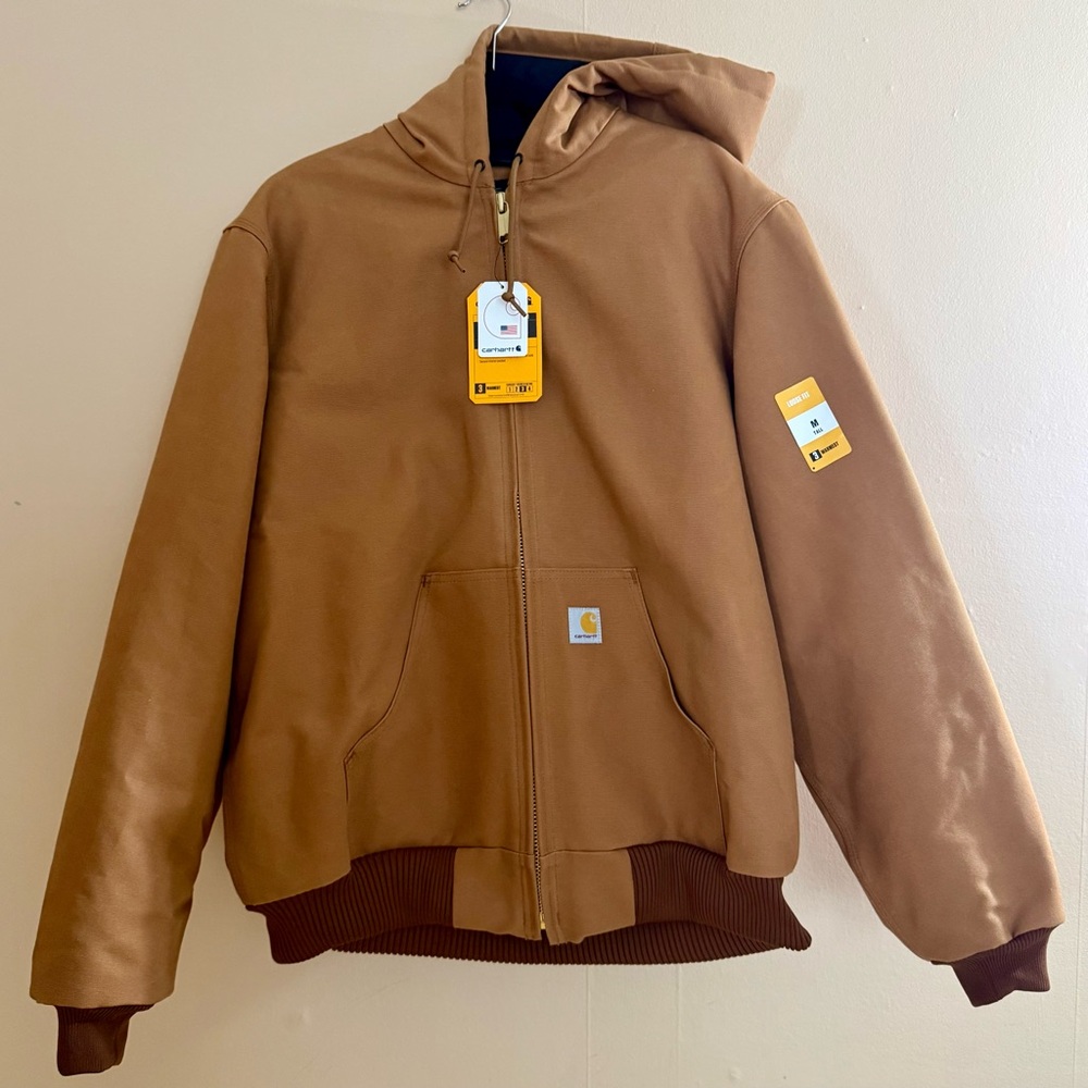 Carhartt Jacket Men’s J140 Flannel-Lined Active, Loose Fit, Size Medium Tall